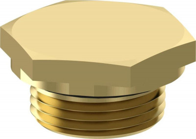 8930220154 Фитинг пробка-заглушка резьбовая M22*1,5 с резиновым уплотнителем бронза