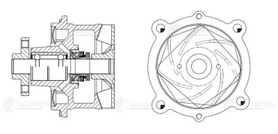 LWP1204 Насос водяной 4 болта LWP 1204 МАЗ