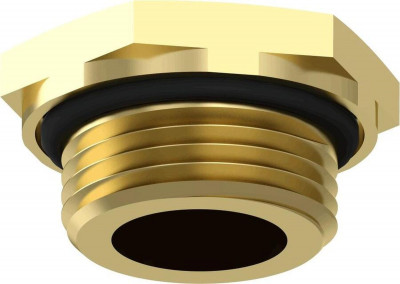 8930220154 Фитинг пробка-заглушка резьбовая M22*1,5 с резиновым уплотнителем бронза