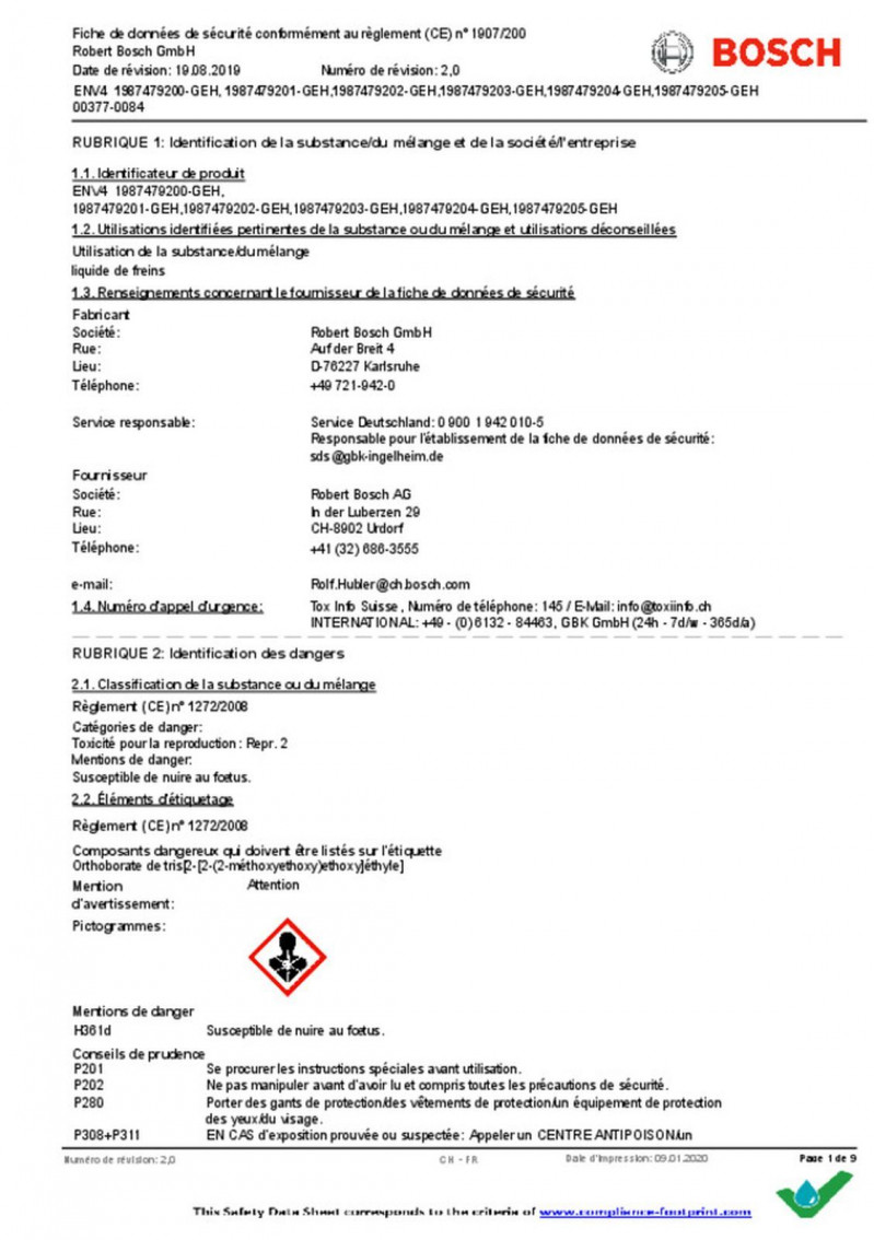 1987479106 Тормозная жидкость DOT4 — 2