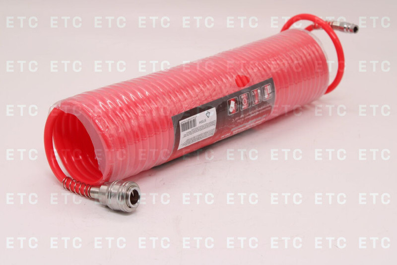 57004 Шланг воздушный 10м 18Атм спиральный с фитингами 1/4 — 2